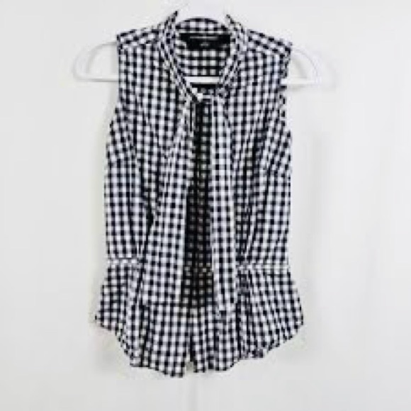Norma Kamali Tops - Norma Kamali Black and White Gingham Blouse